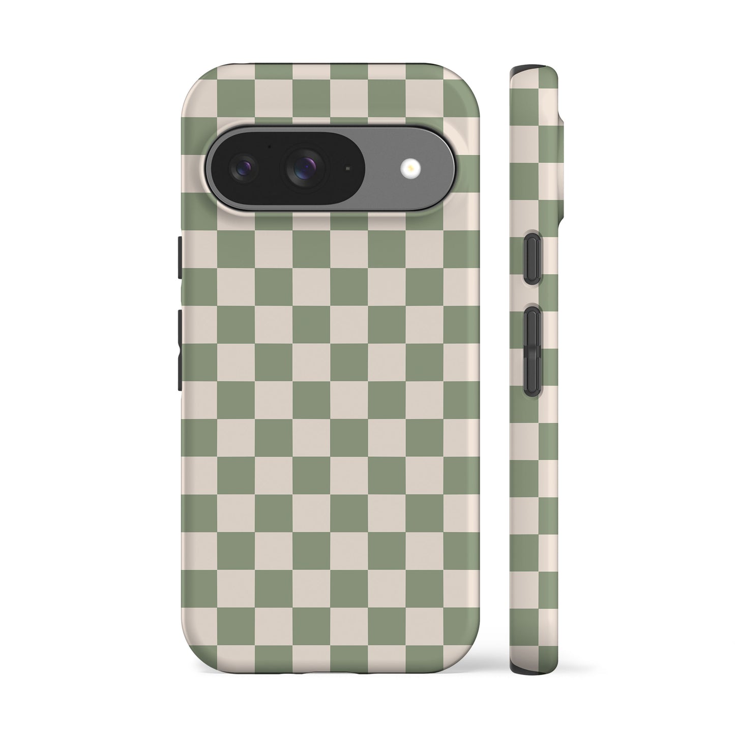 Pale Green Checkered Phone Case