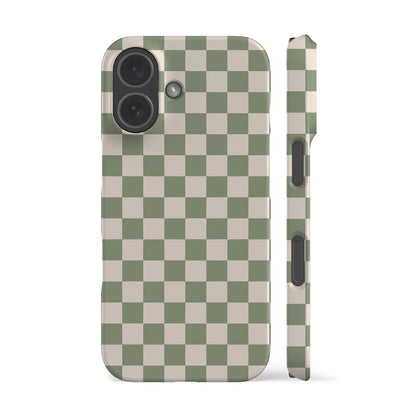 Pale Green Checkered Phone Case