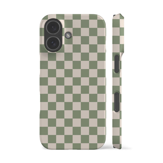 Pale Green Checkered Phone Case
