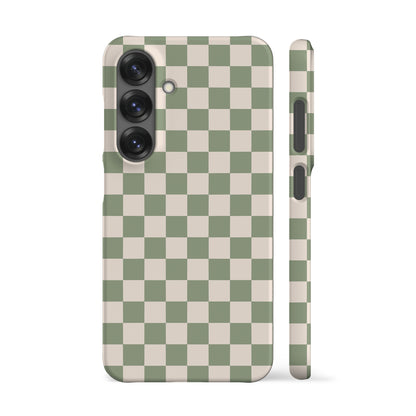 Pale Green Checkered Phone Case