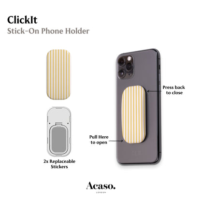 Butter Yellow Striped Phone Grip