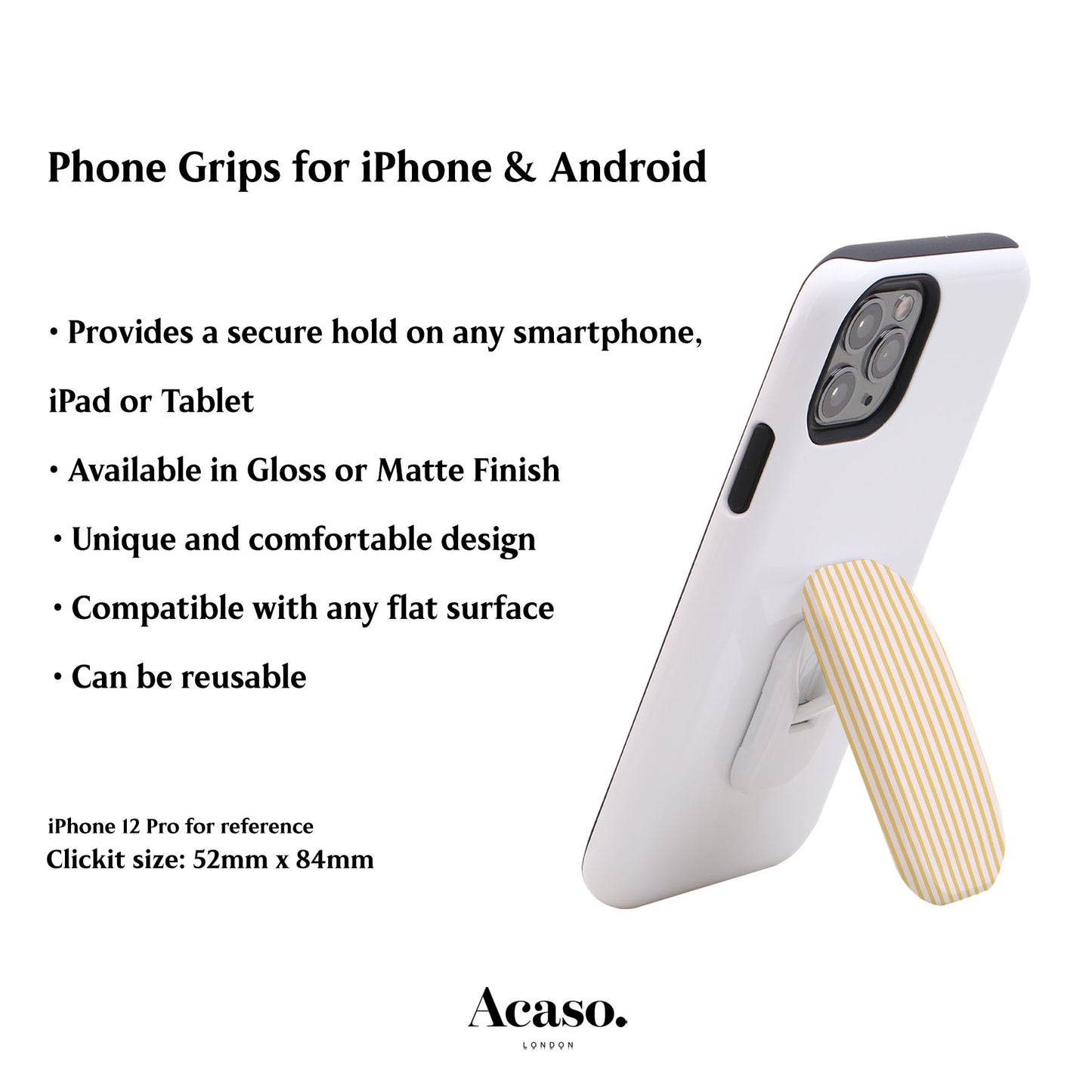 Butter Yellow Striped Phone Grip