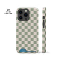 Pale Green Checkered Card Case