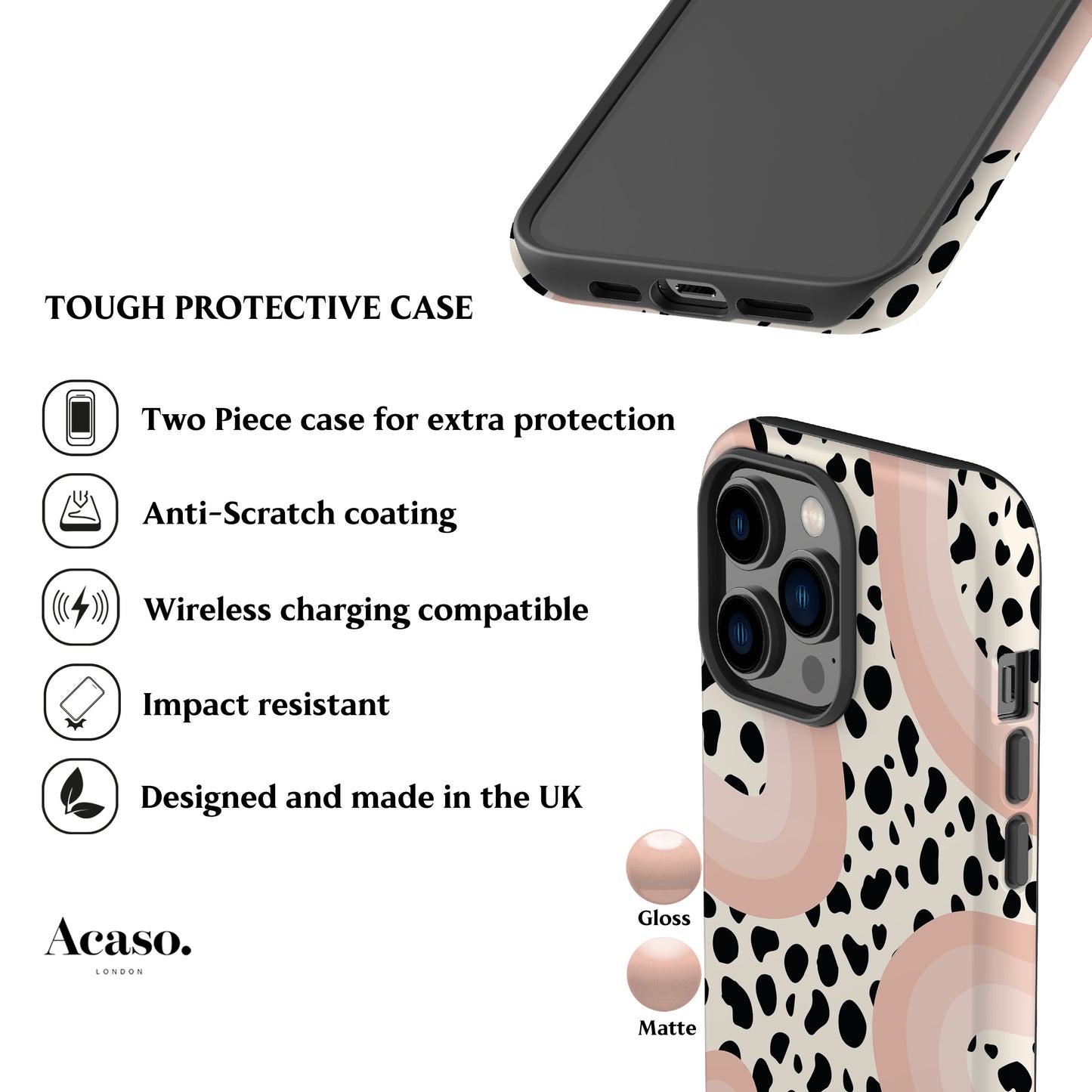 Spotty Rainbow Peach Phone Case