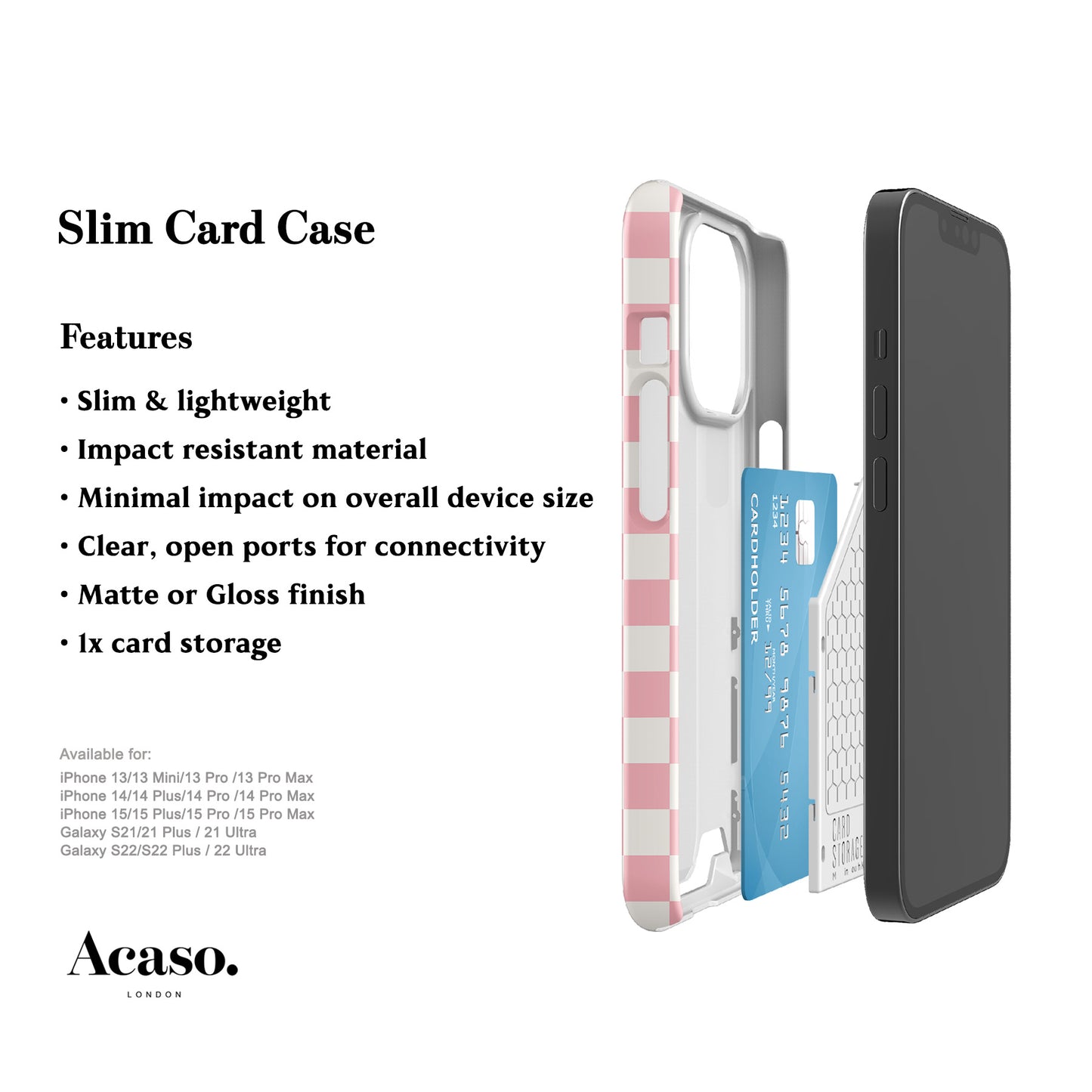 Pastel Pink Checkers Card Case