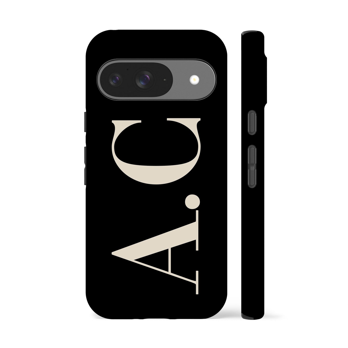 Custom Initials Black Phone Case