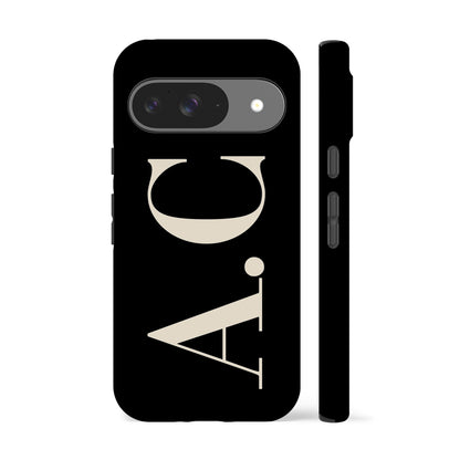 Custom Initials Black Phone Case
