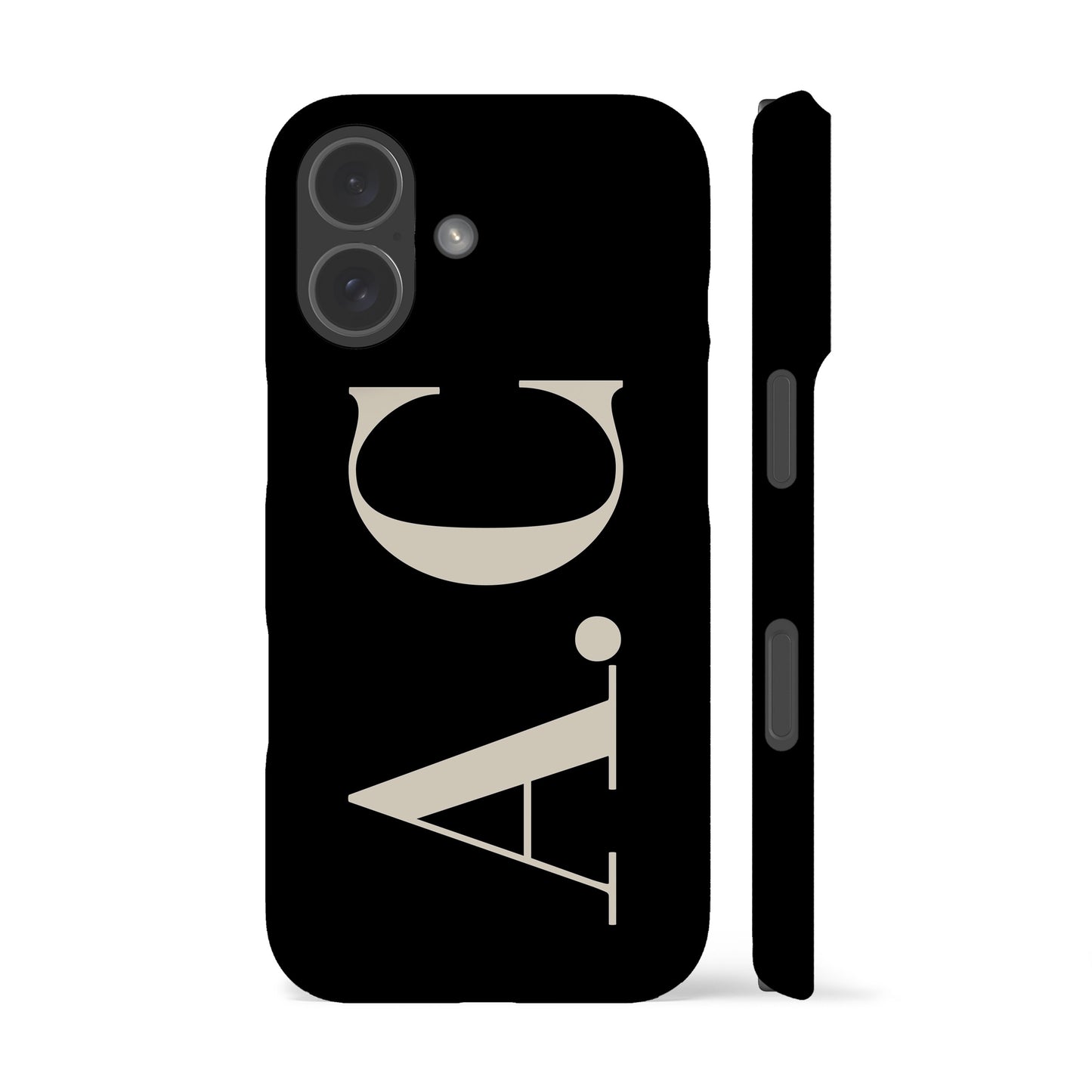 Custom Initials Black Phone Case