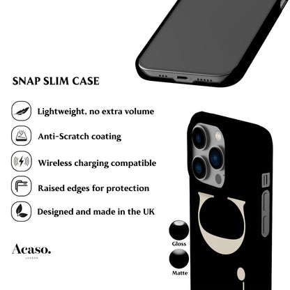 Custom Initials Black Phone Case