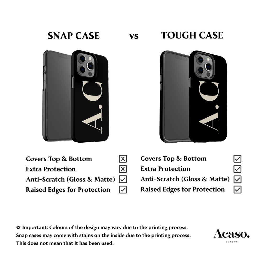 Custom Initials Black Phone Case