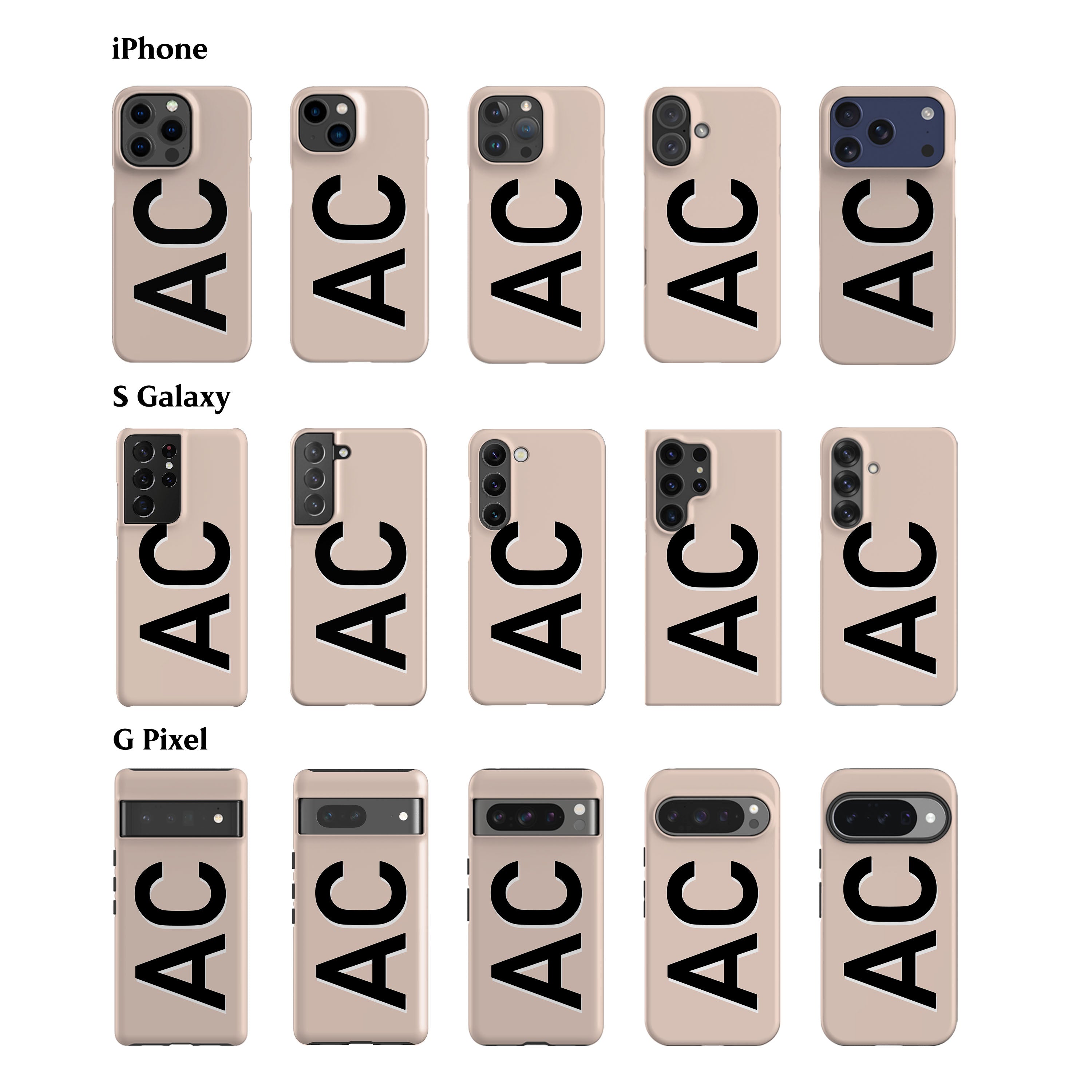 Personalised Beige Phone Case