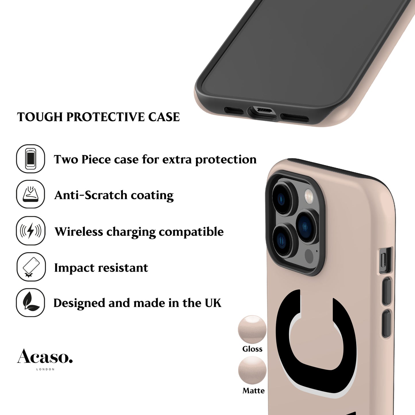 Personalised Beige Phone Case