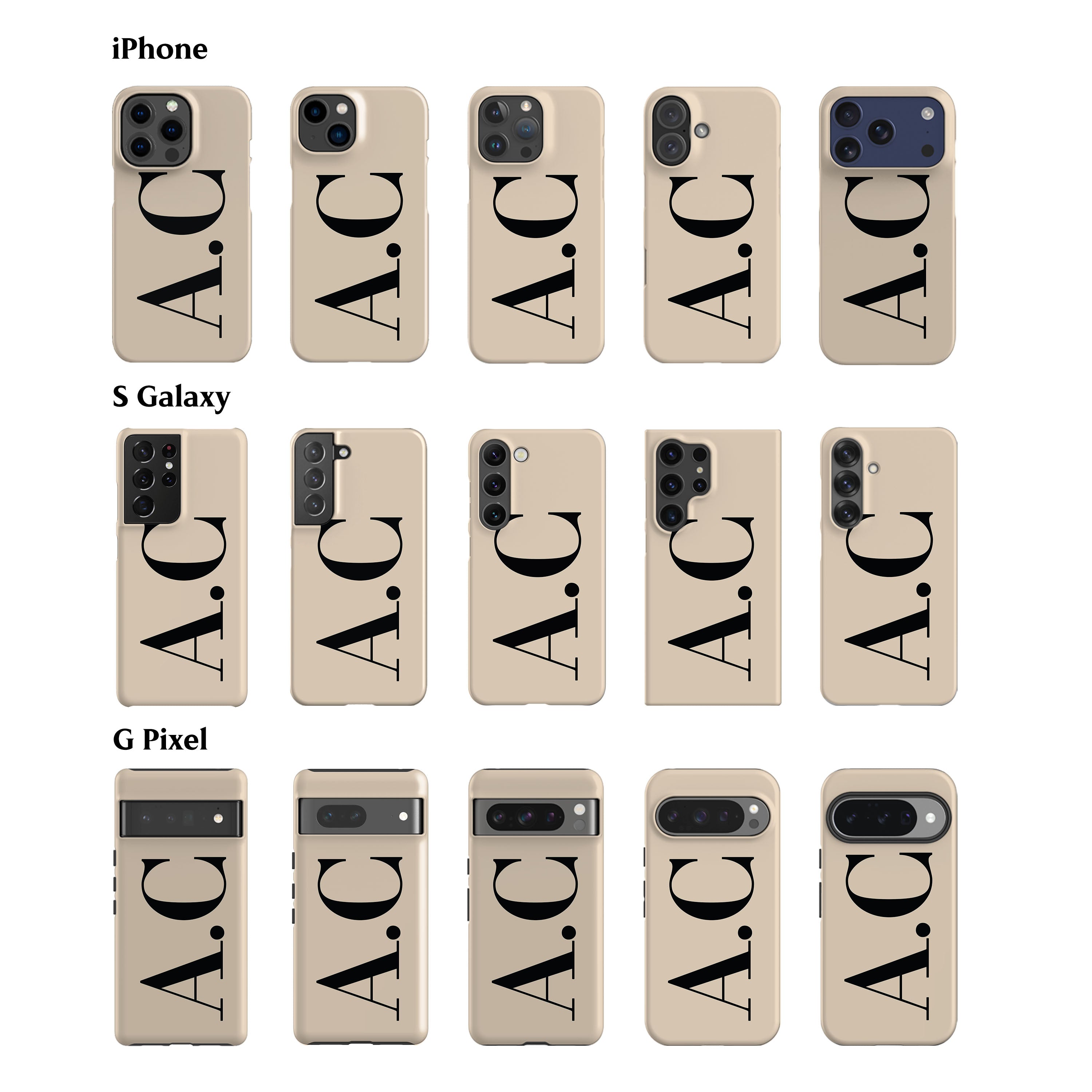 Custom Initials Ivory Phone Case