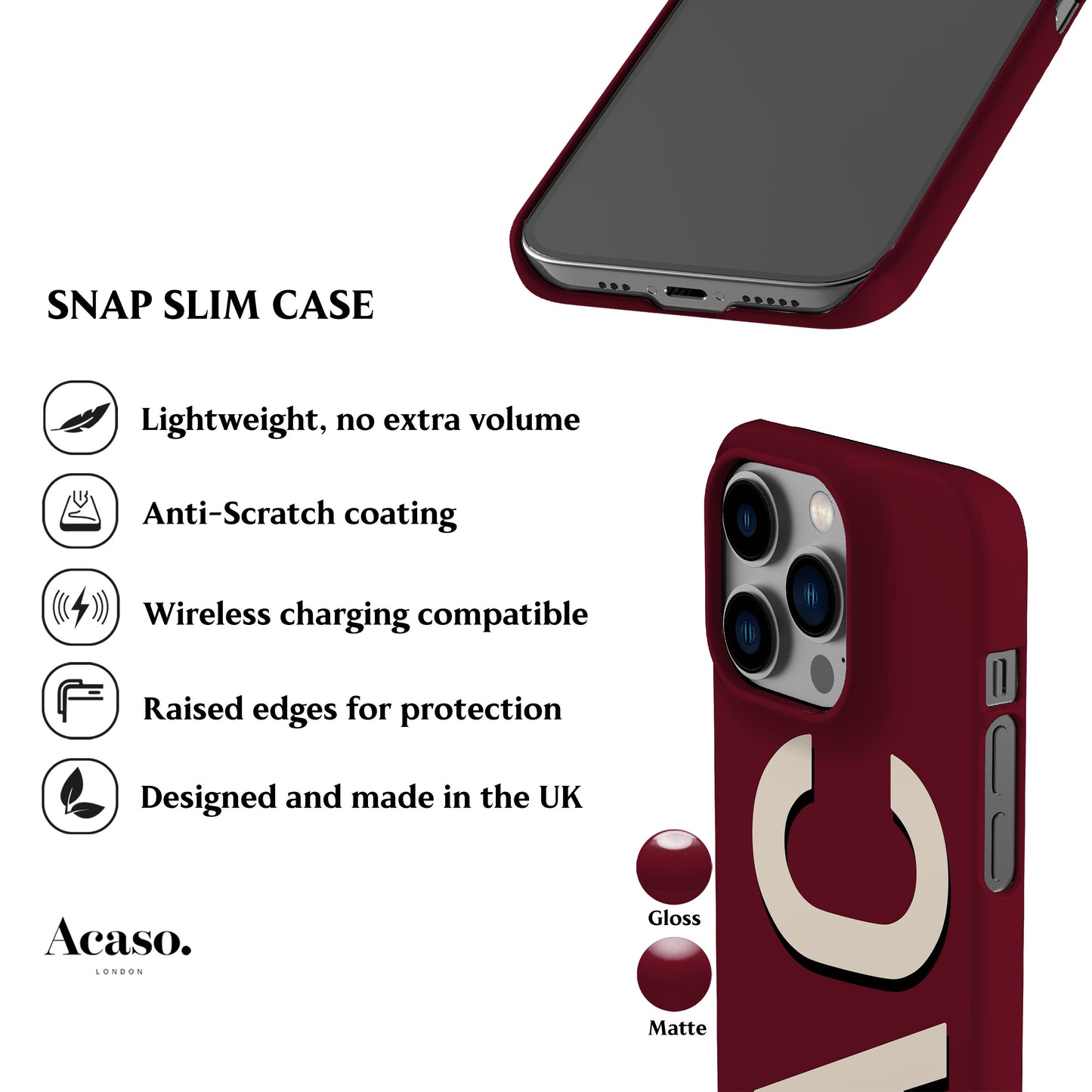 Personalised Maroon Phone Case