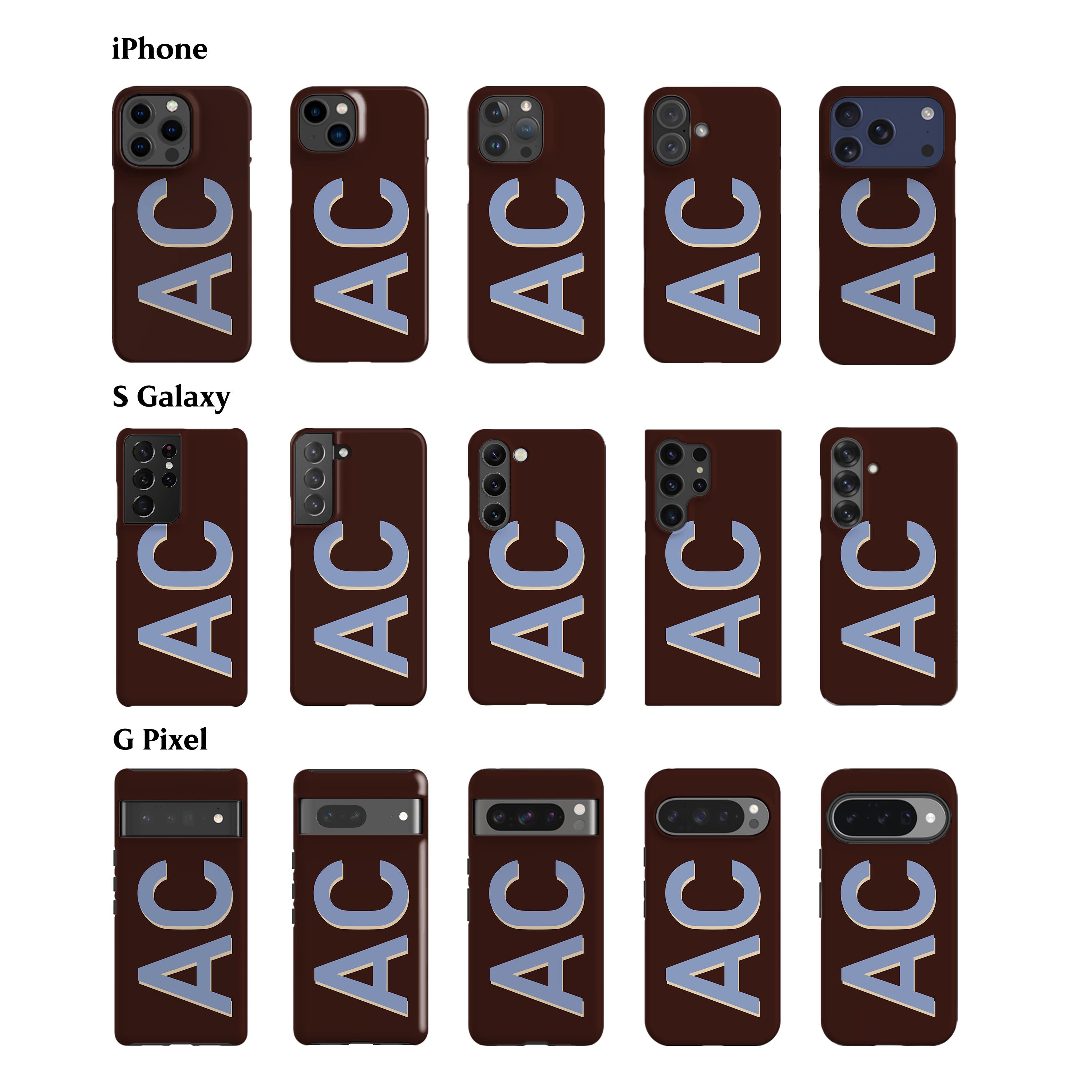 Personalised Brown Blue Phone Case