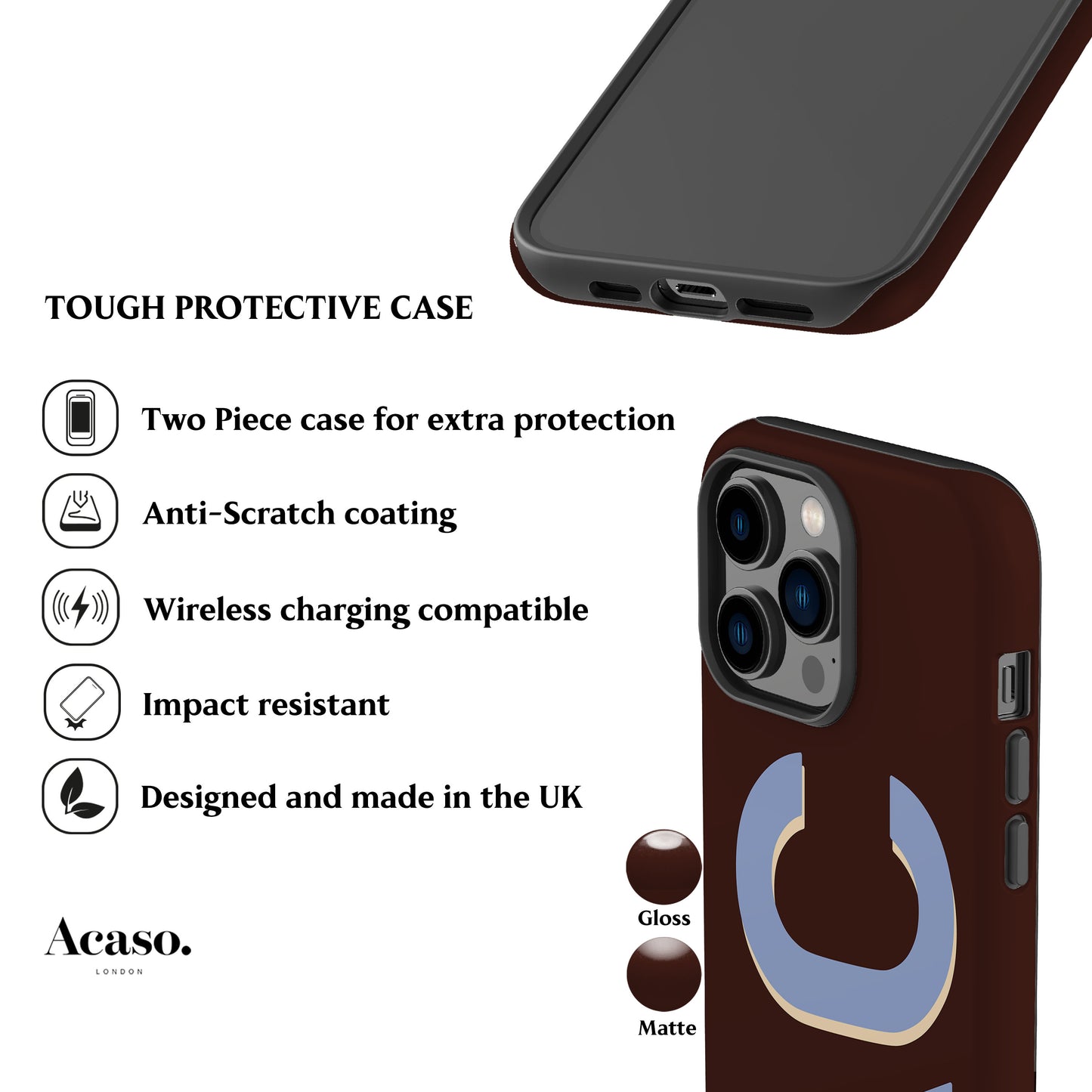 Personalised Brown Blue Phone Case