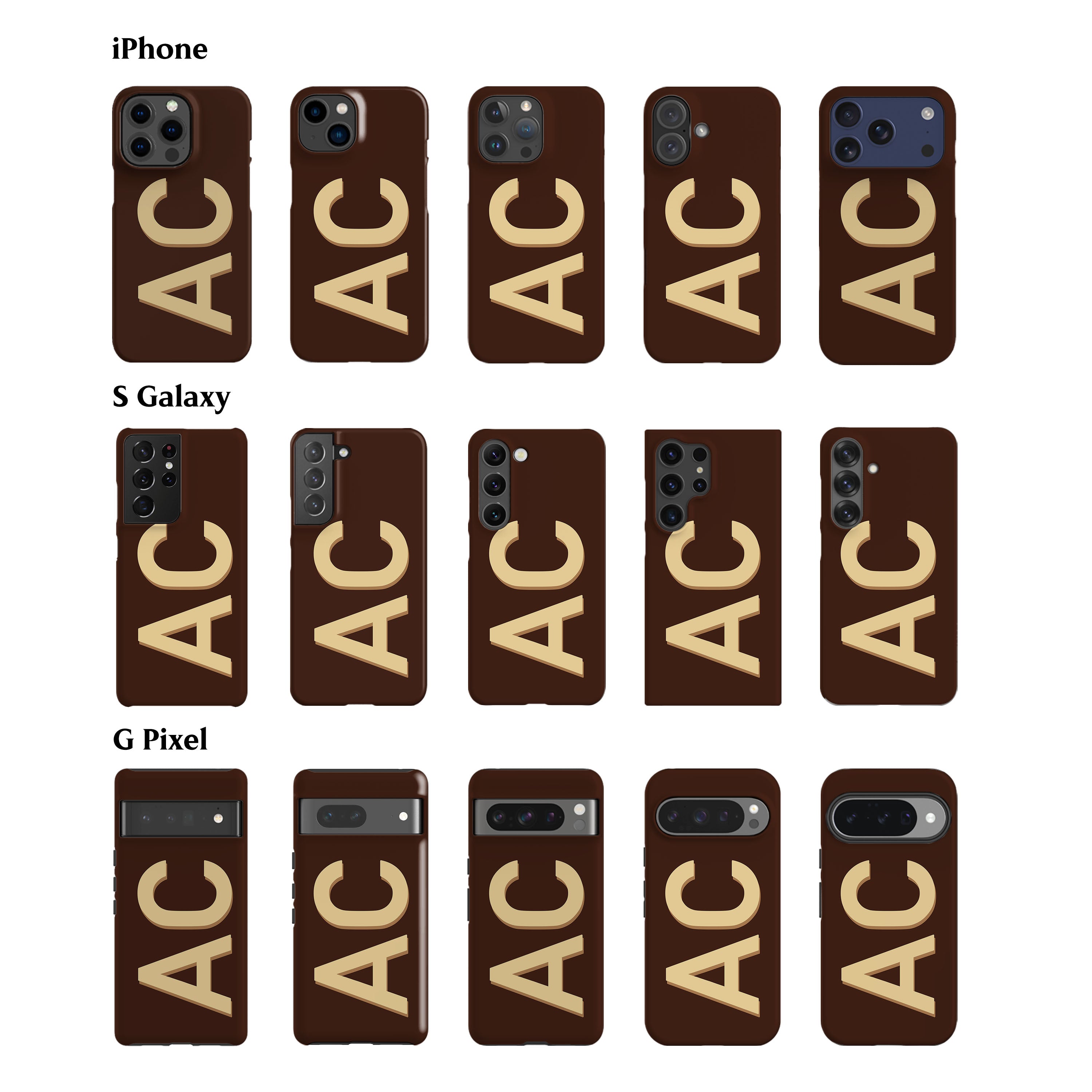 Personalised Brown Yellow Phone Case