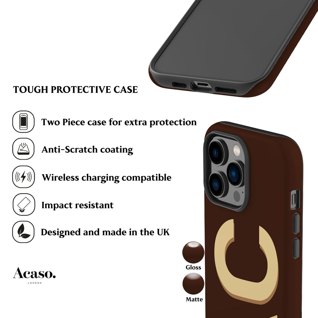 Personalised Brown Yellow Phone Case