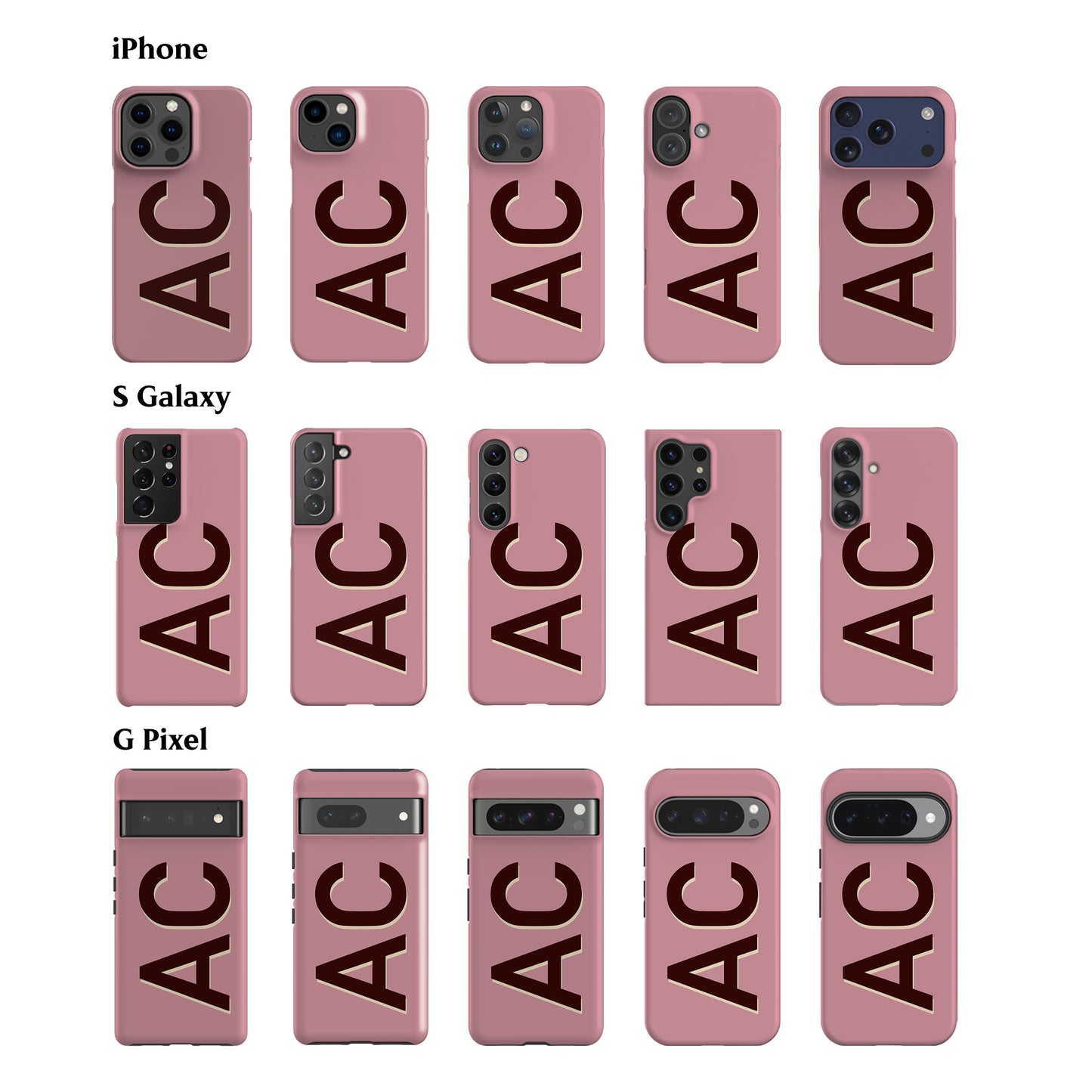 Personalised Dusty Pink Phone Case