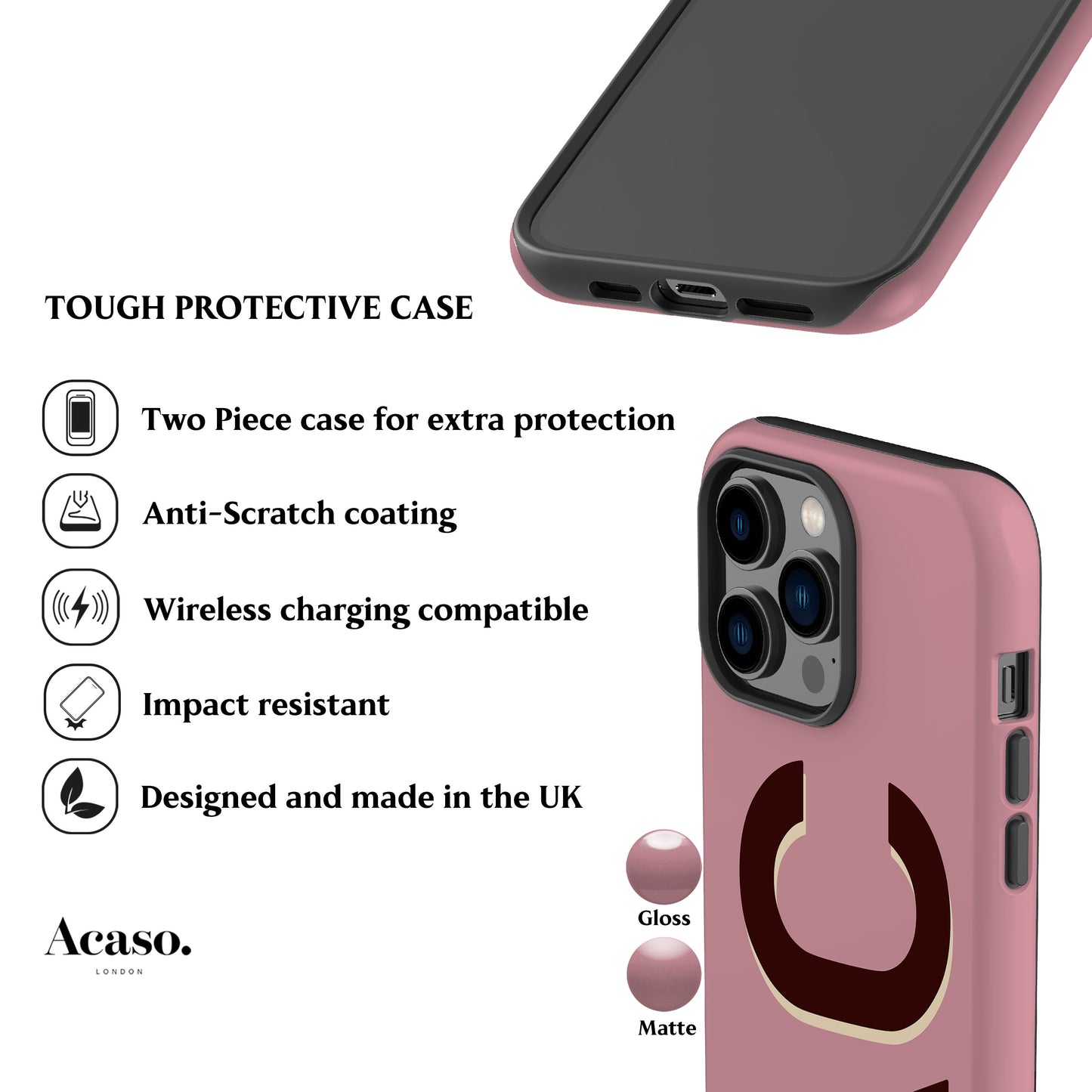 Personalised Dusty Pink Phone Case