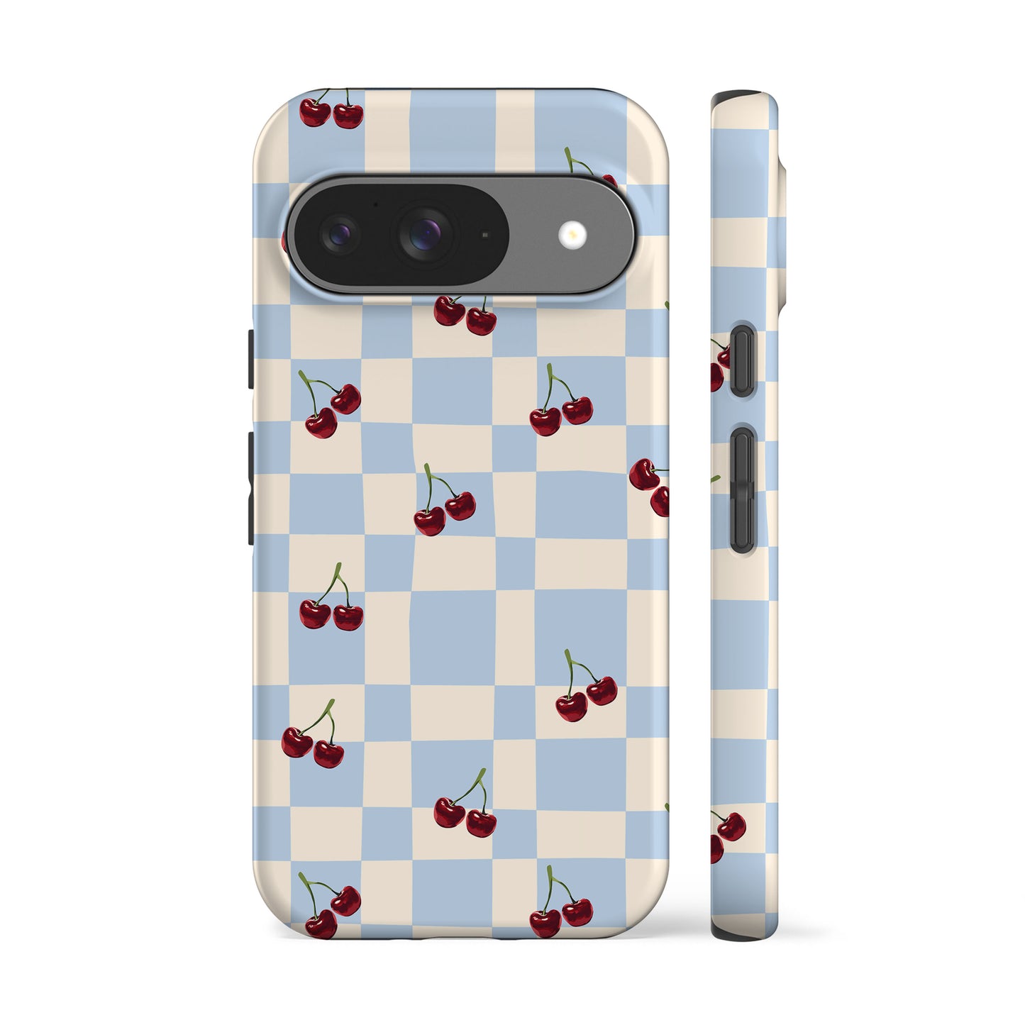 Picnic Cherries Blue Phone Case