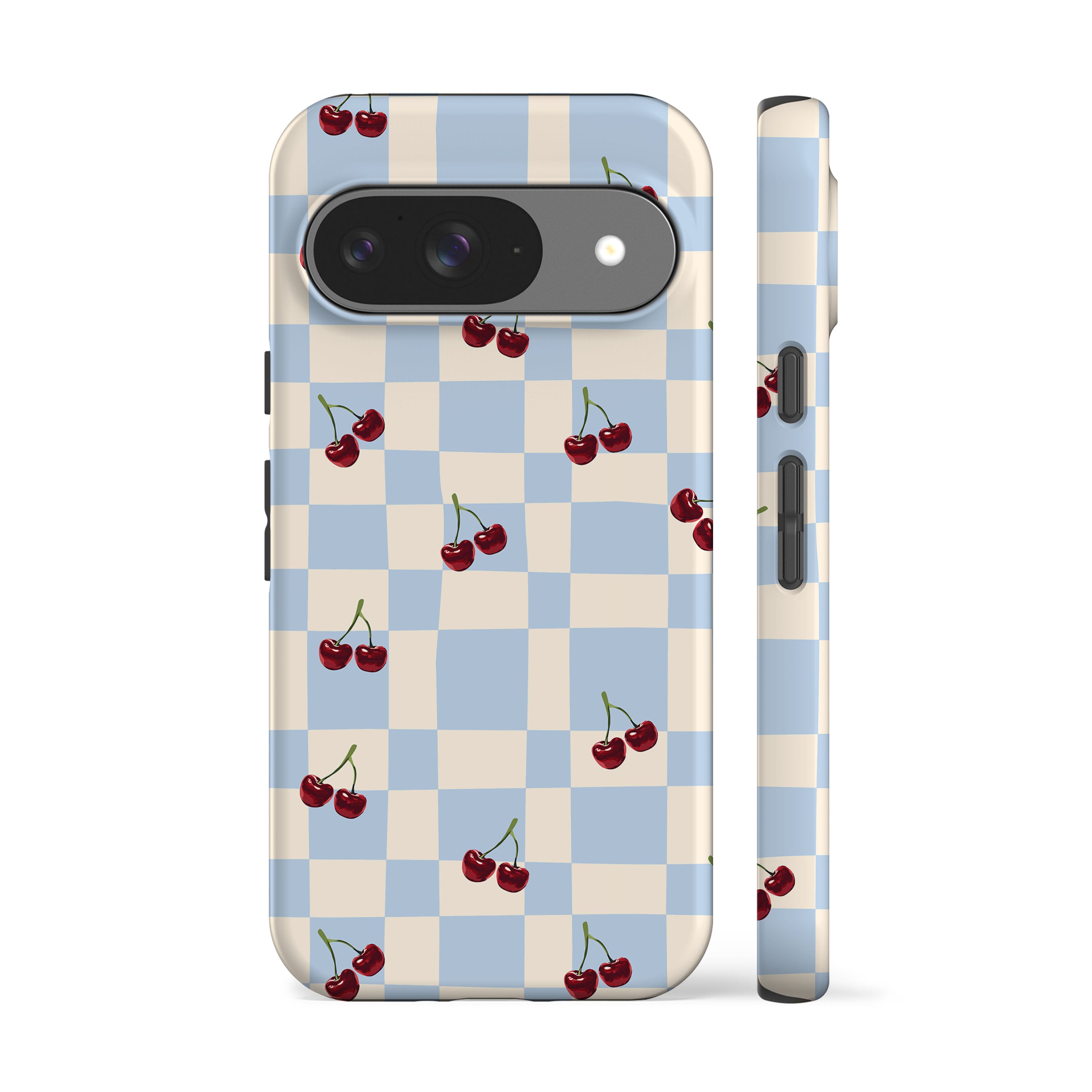 Picnic Cherries Blue Phone Case
