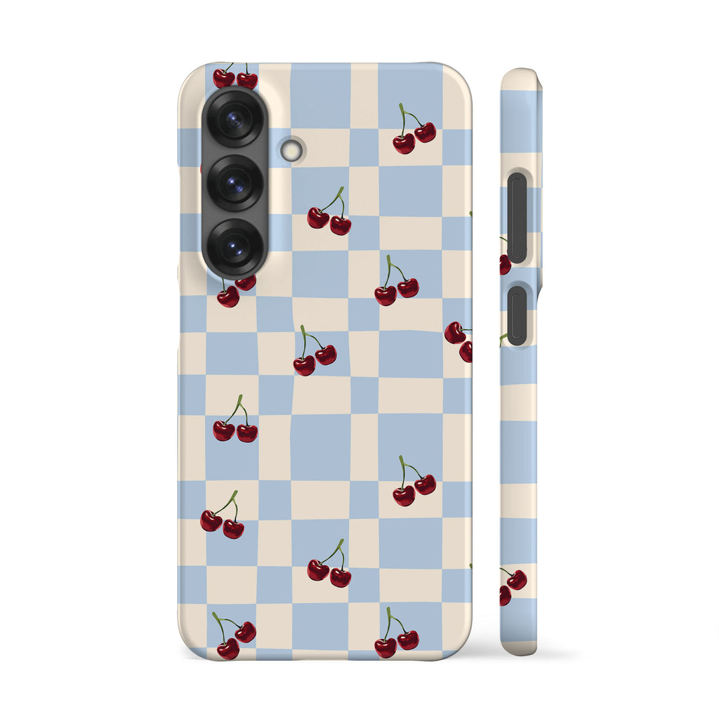 Picnic Cherries Blue Phone Case
