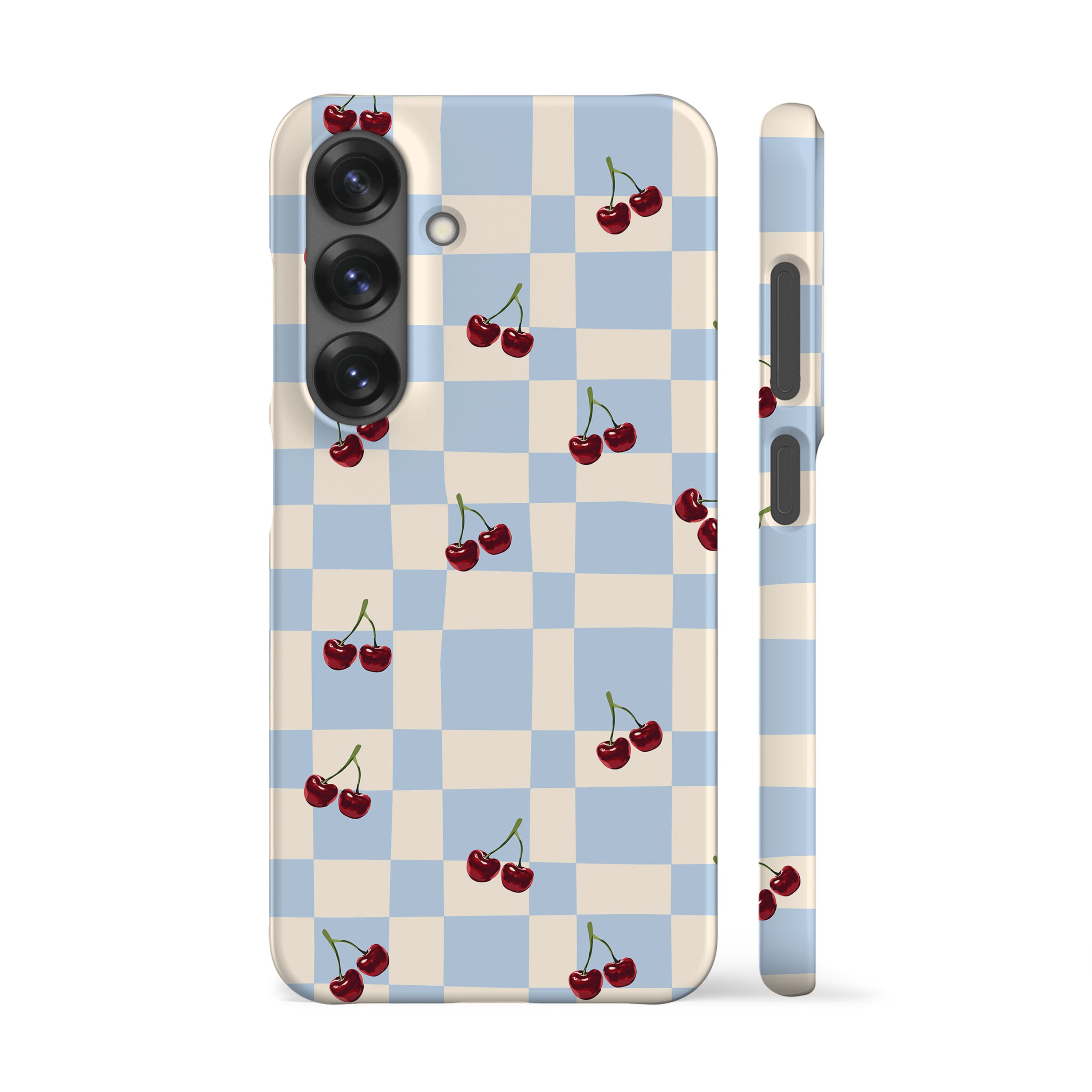 Picnic Cherries Blue Phone Case