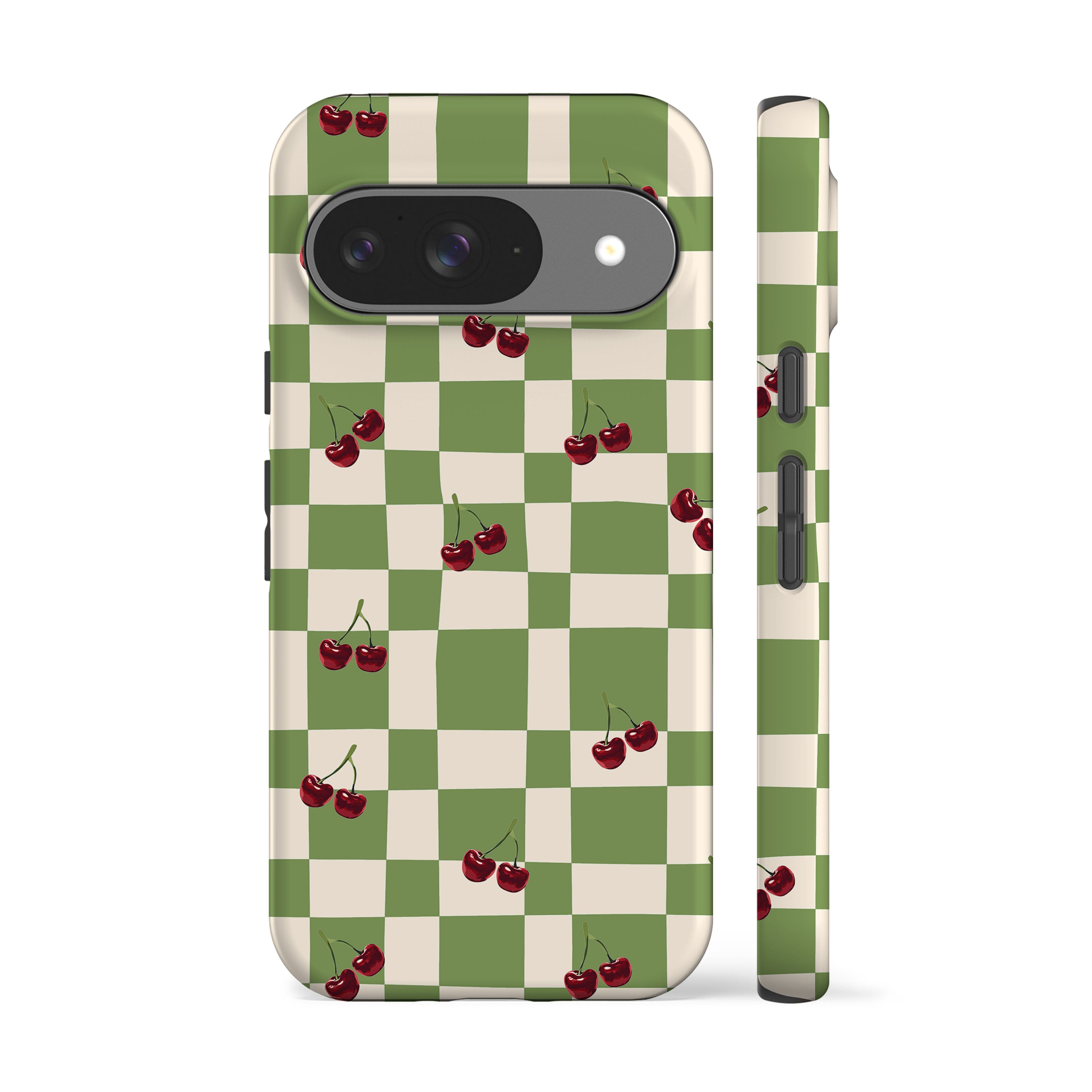 Picnic Cherries Green Phone Case