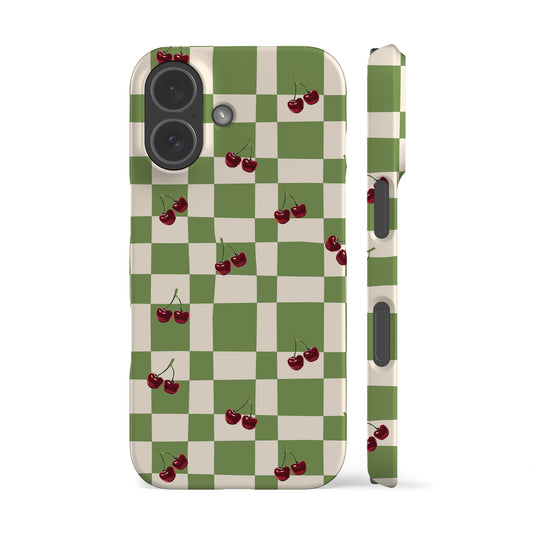 Picnic Cherries Green Phone Case