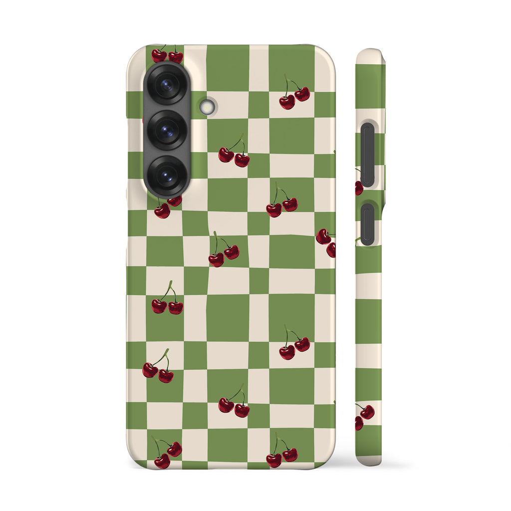 Picnic Cherries Green Phone Case