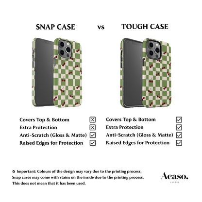 Picnic Cherries Green Phone Case