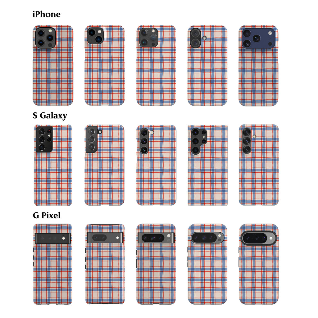 Picnic Table Blue Red Phone Case