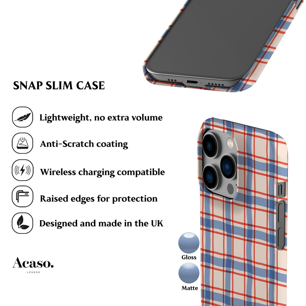 Picnic Table Blue Red Phone Case