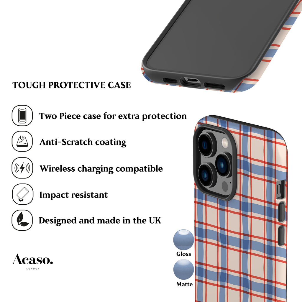 Picnic Table Blue Red Phone Case