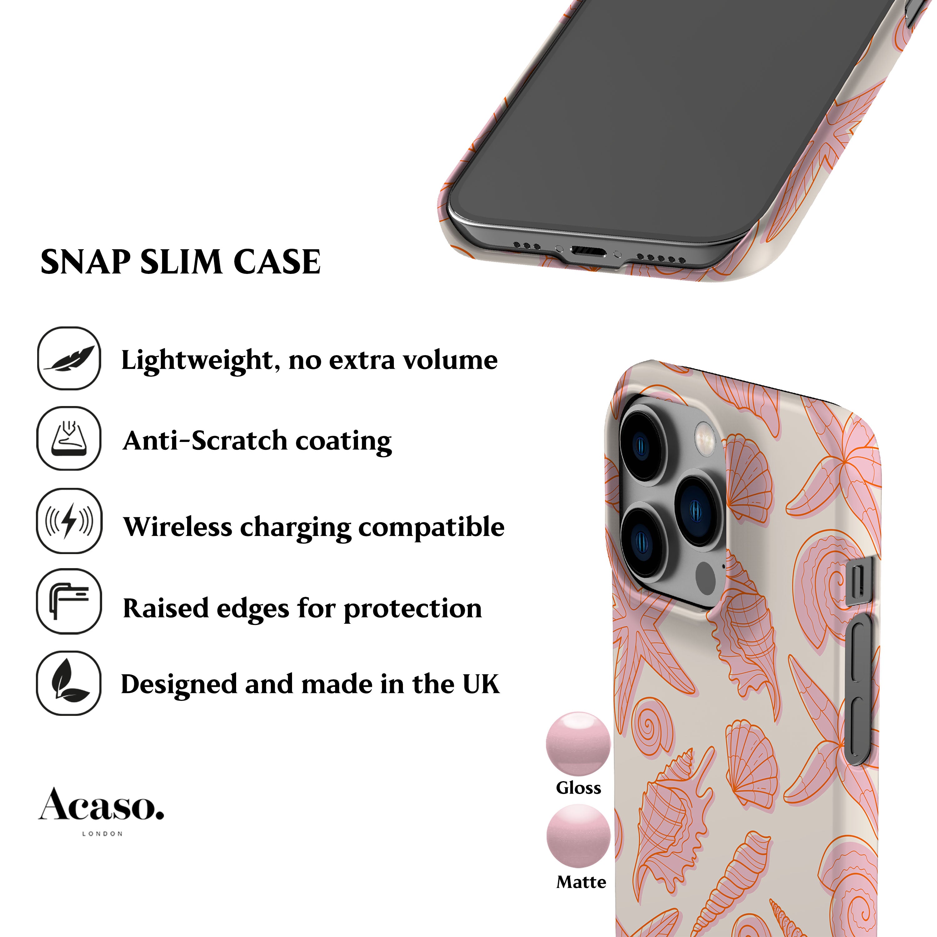 Pink Beach Shells Phone Case