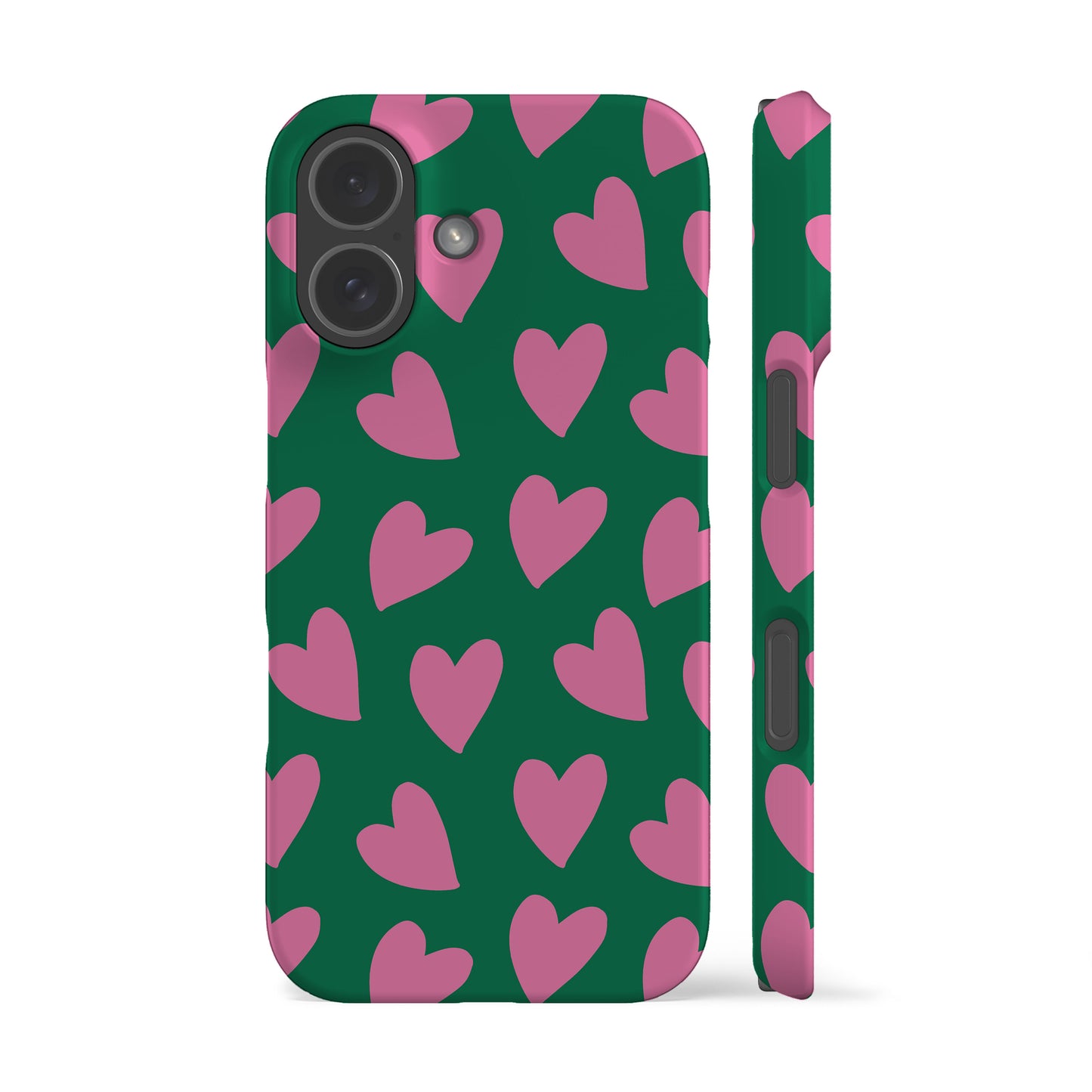Pink Hearts Green Phone Case