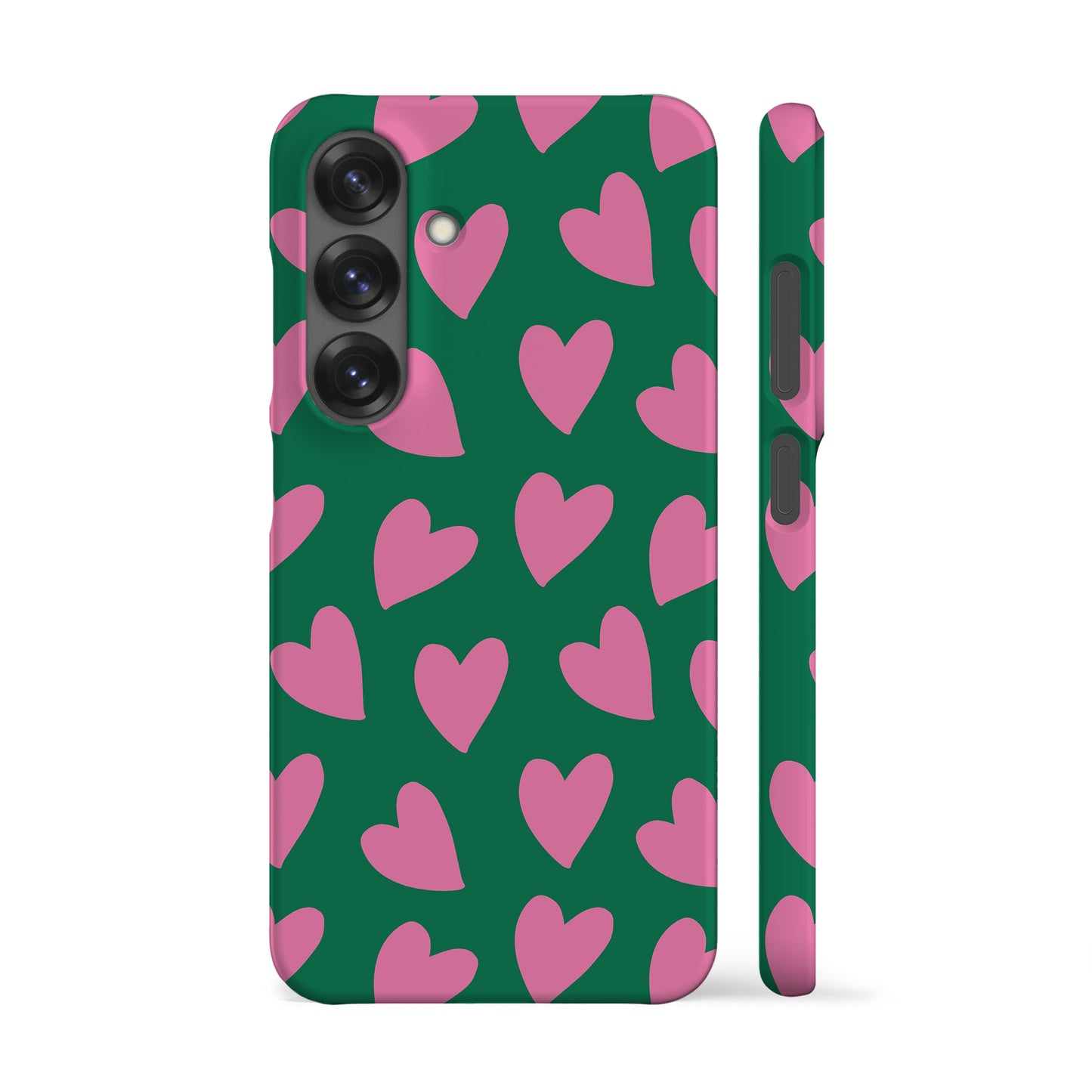 Pink Hearts Green Phone Case