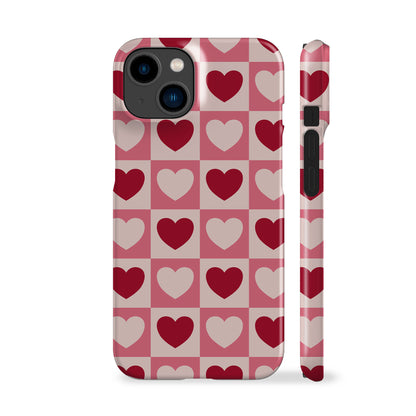 Pink Heart Checkers Phone Case