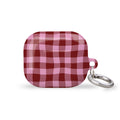 Pink Maroon Plaid AirPods Case Cover