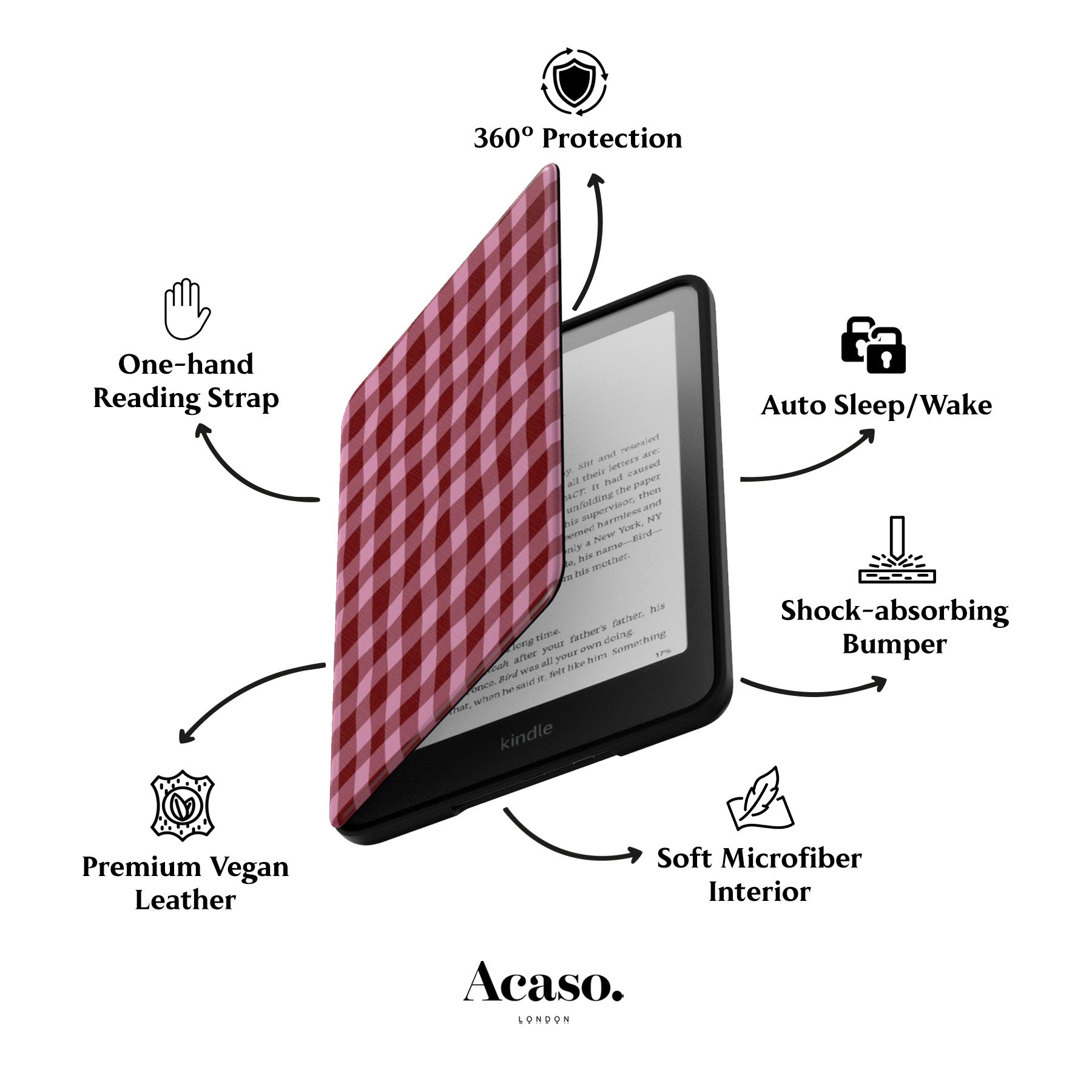 Pink Maroon Kindle Case