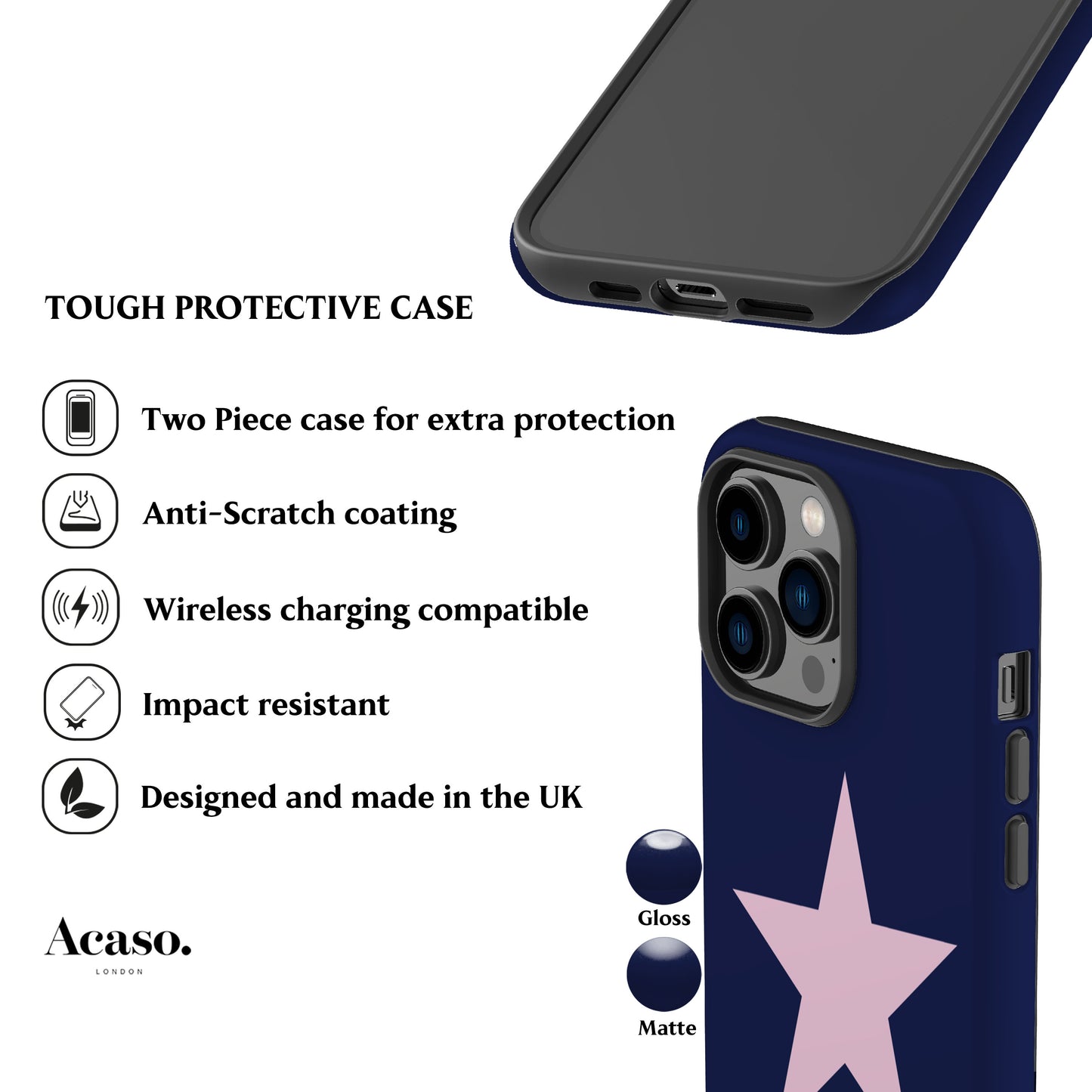 Star Navy Blue Phone Case