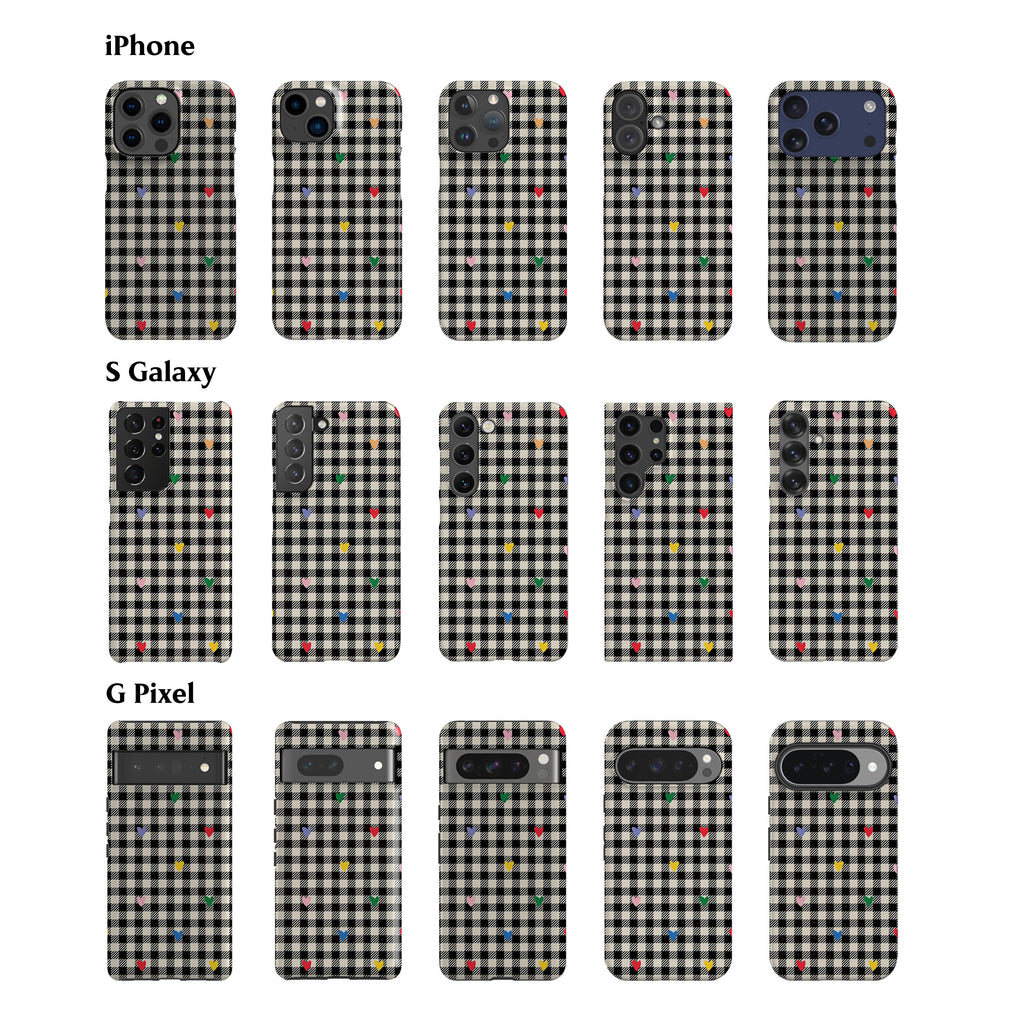 Gingham Hearts Phone Case