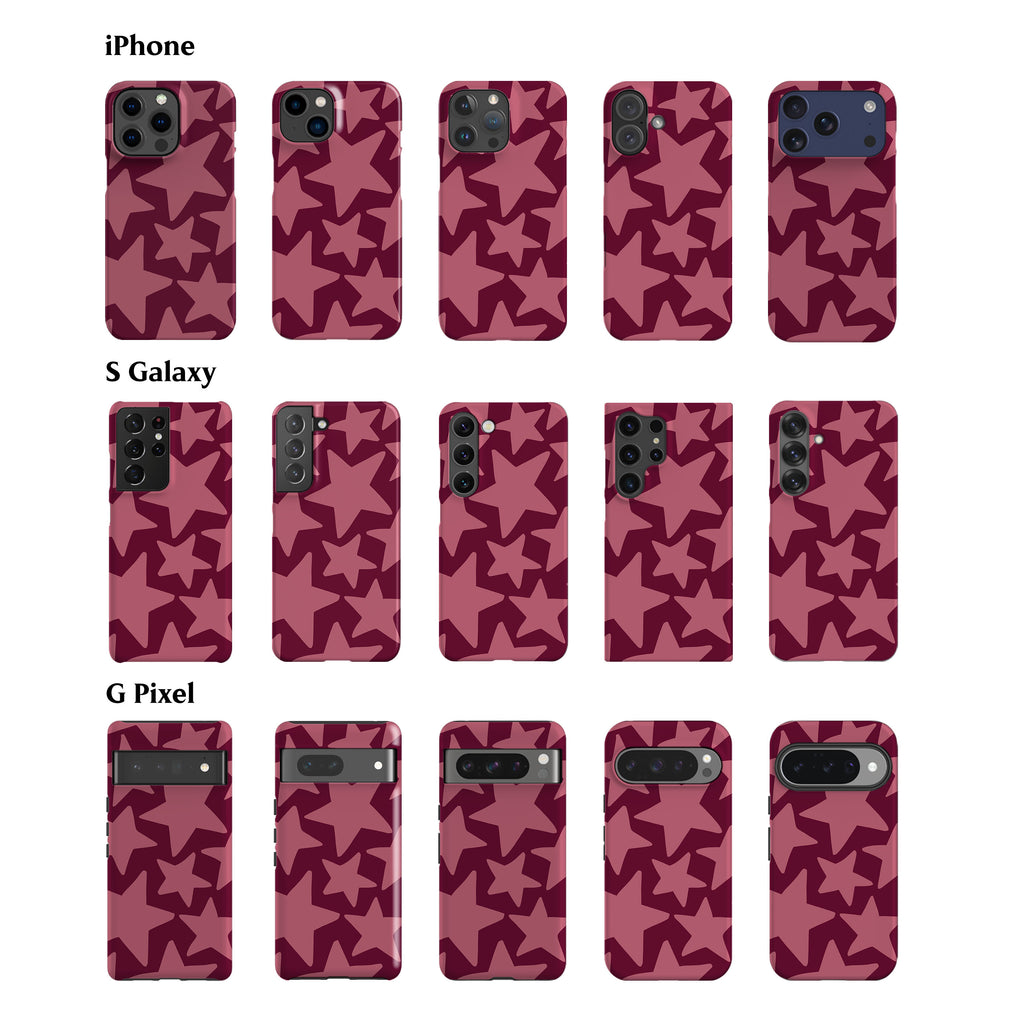 Deep Rose Stars Phone Case
