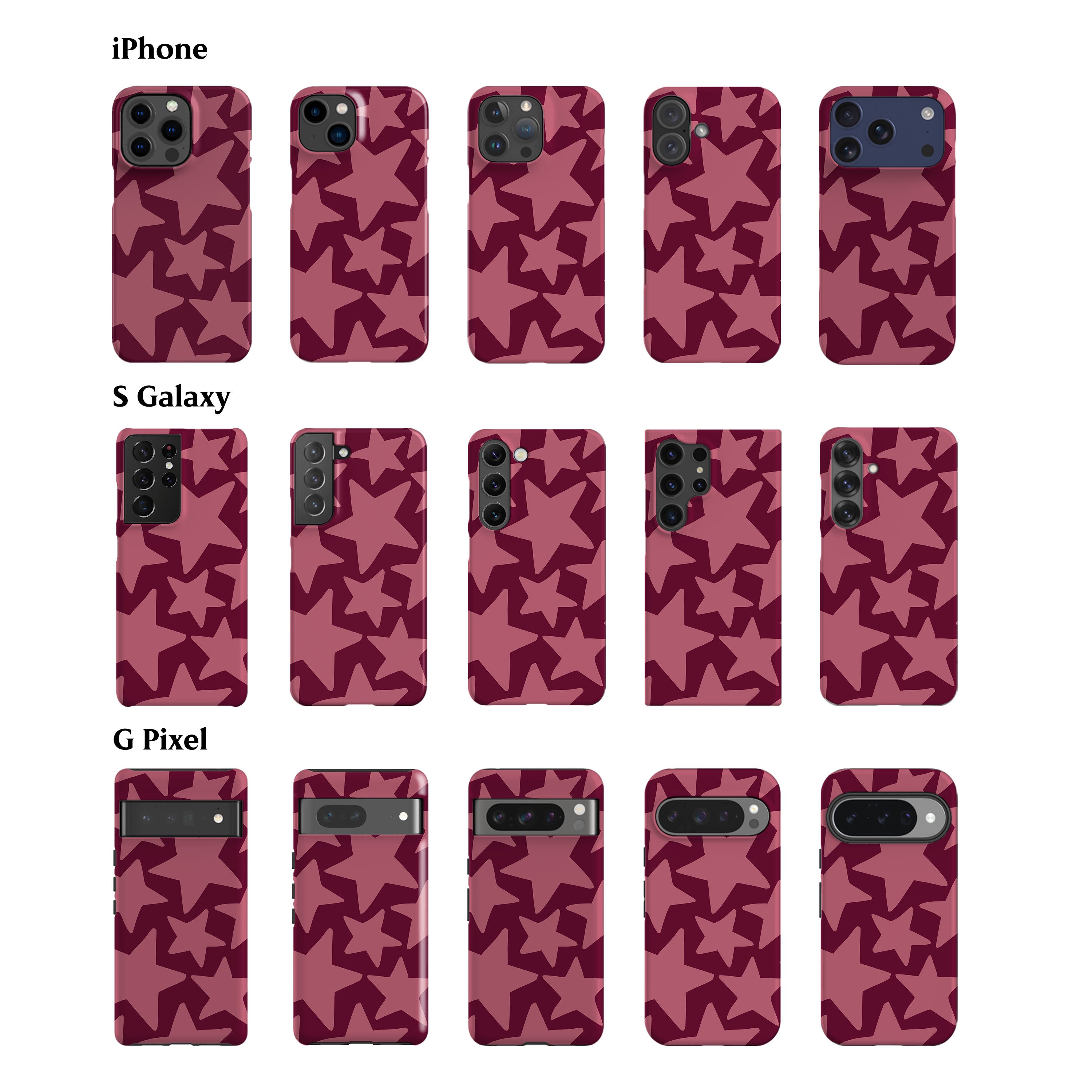 Deep Rose Stars Phone Case