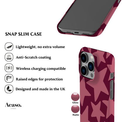 Deep Rose Stars Phone Case