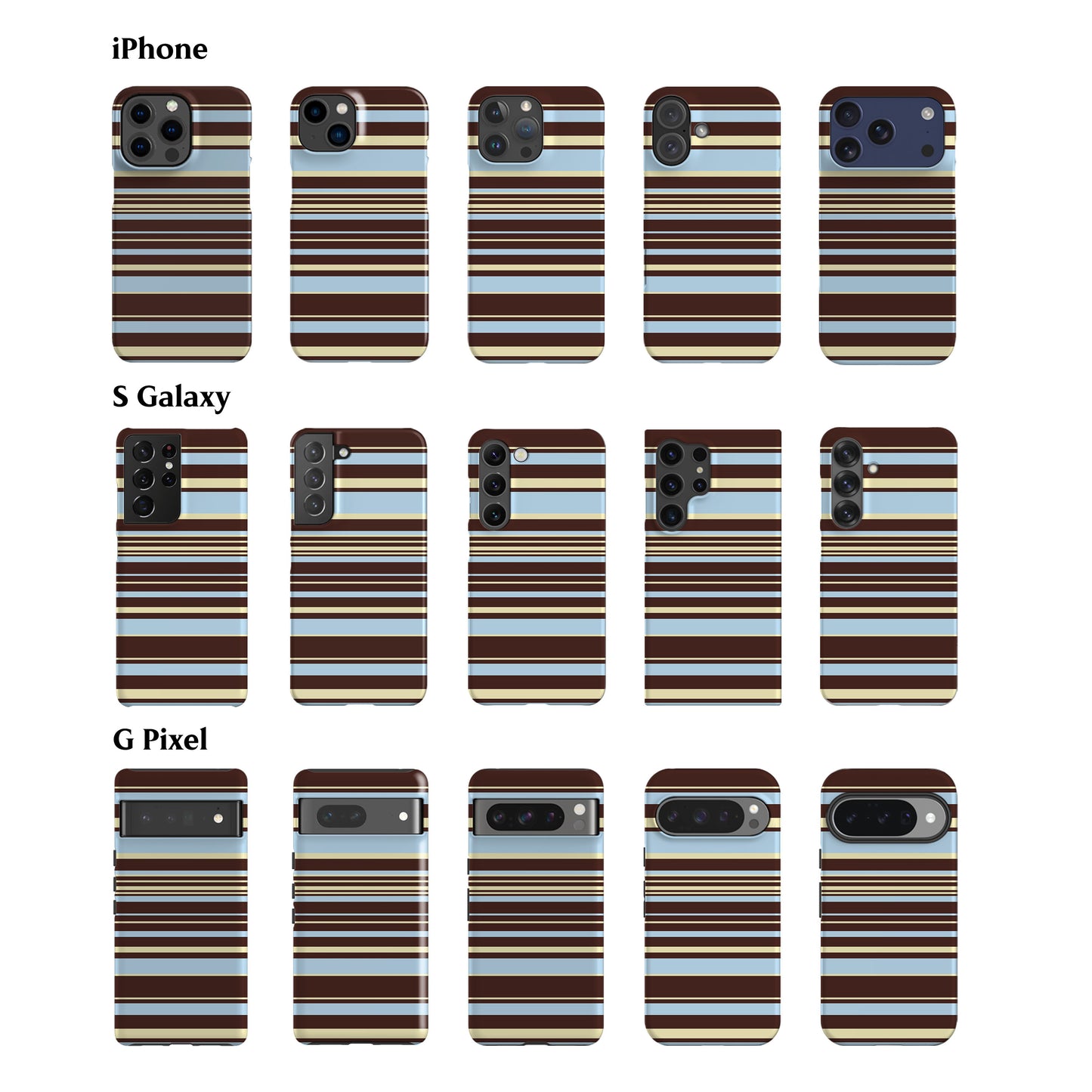 Polo Stripes Blue Brown Phone Case