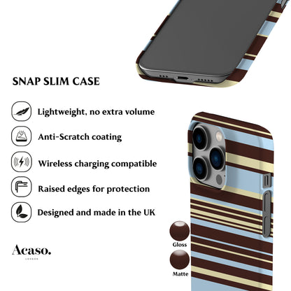 Polo Stripes Blue Brown Phone Case