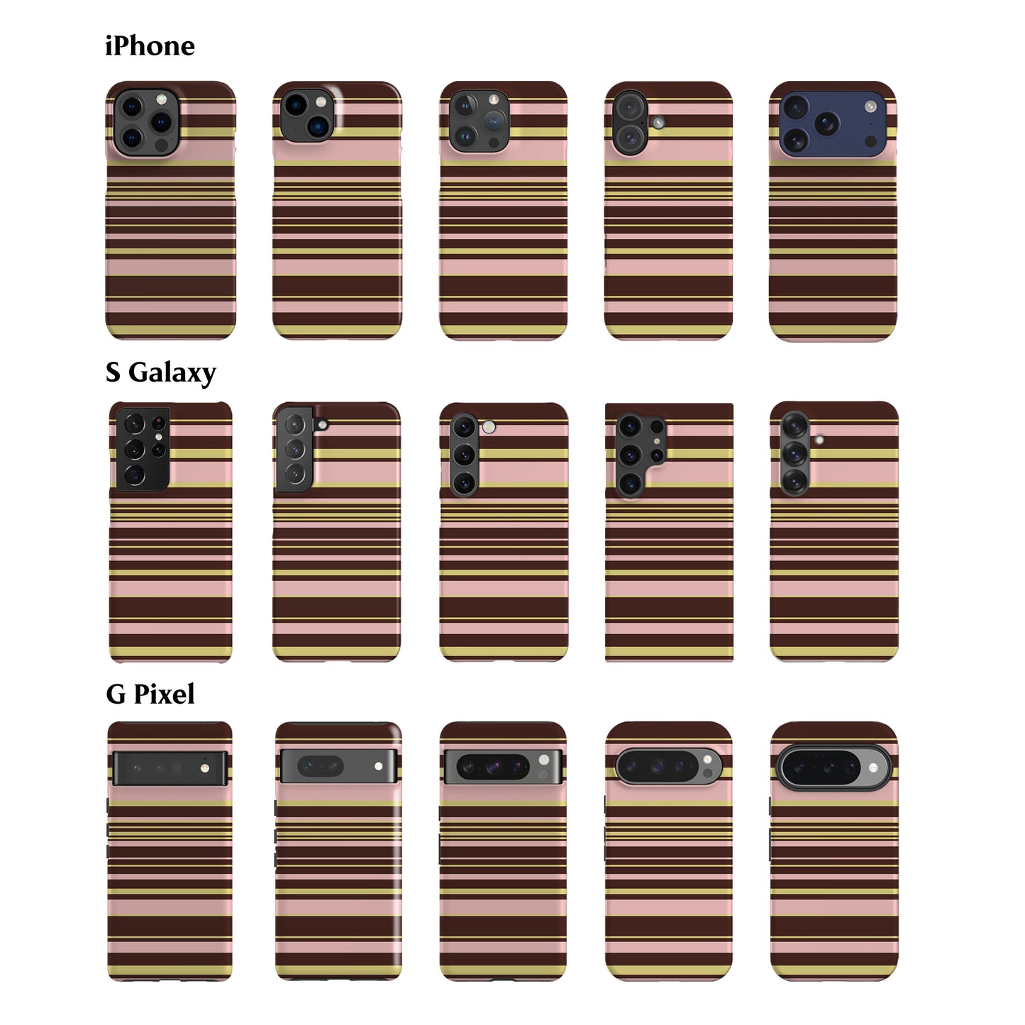 Polo Stripes Pink Brown Phone Case