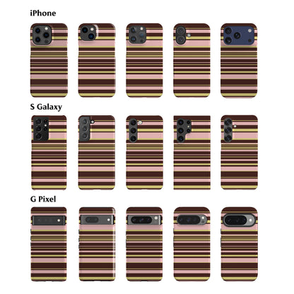 Polo Stripes Pink Brown Phone Case